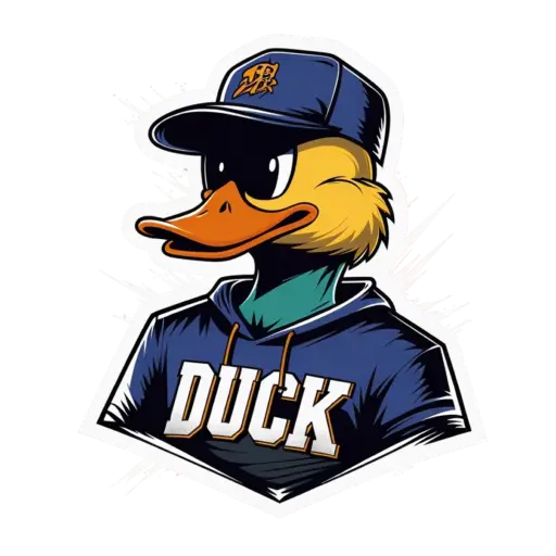 Logo "The Duck Store", streetwear clothing.